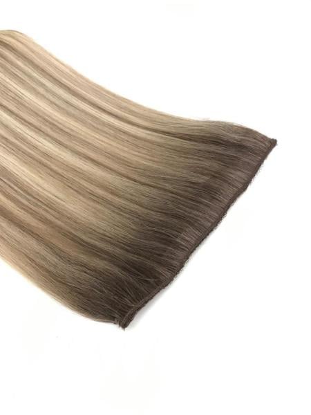 8 Parça Ombre Röfle Çıt Çıt Saç #5A - #7A -#60 - Copacabana Beach Ombre & Highlight 260 Gram - 50 Cm